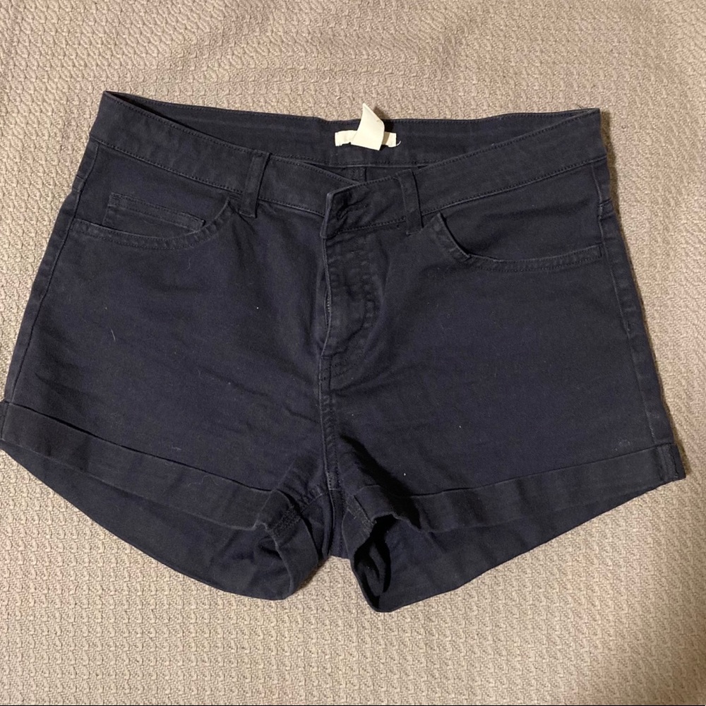 Navy Blue cuffed shorts